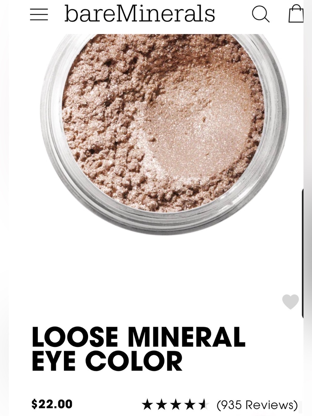 bareMinerals Loose Mineral Eye Color — Shimmery Gray